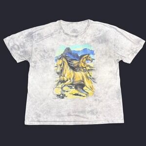 Vintage-style wild horse graphic tee